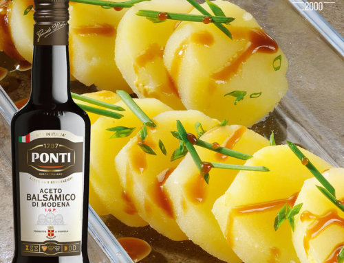 BURGONYASALÁTA METÉLŐHAGYMÁVAL ÉS MODENAI BALZSAMECET P.G.I. ALAPÚ VINAIGRETTE ÖNTETTEL-Ponti